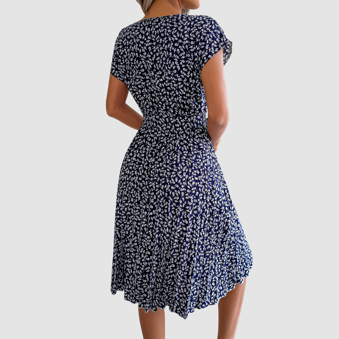 Lina™ Short Sleeve Floral A-Line Dress