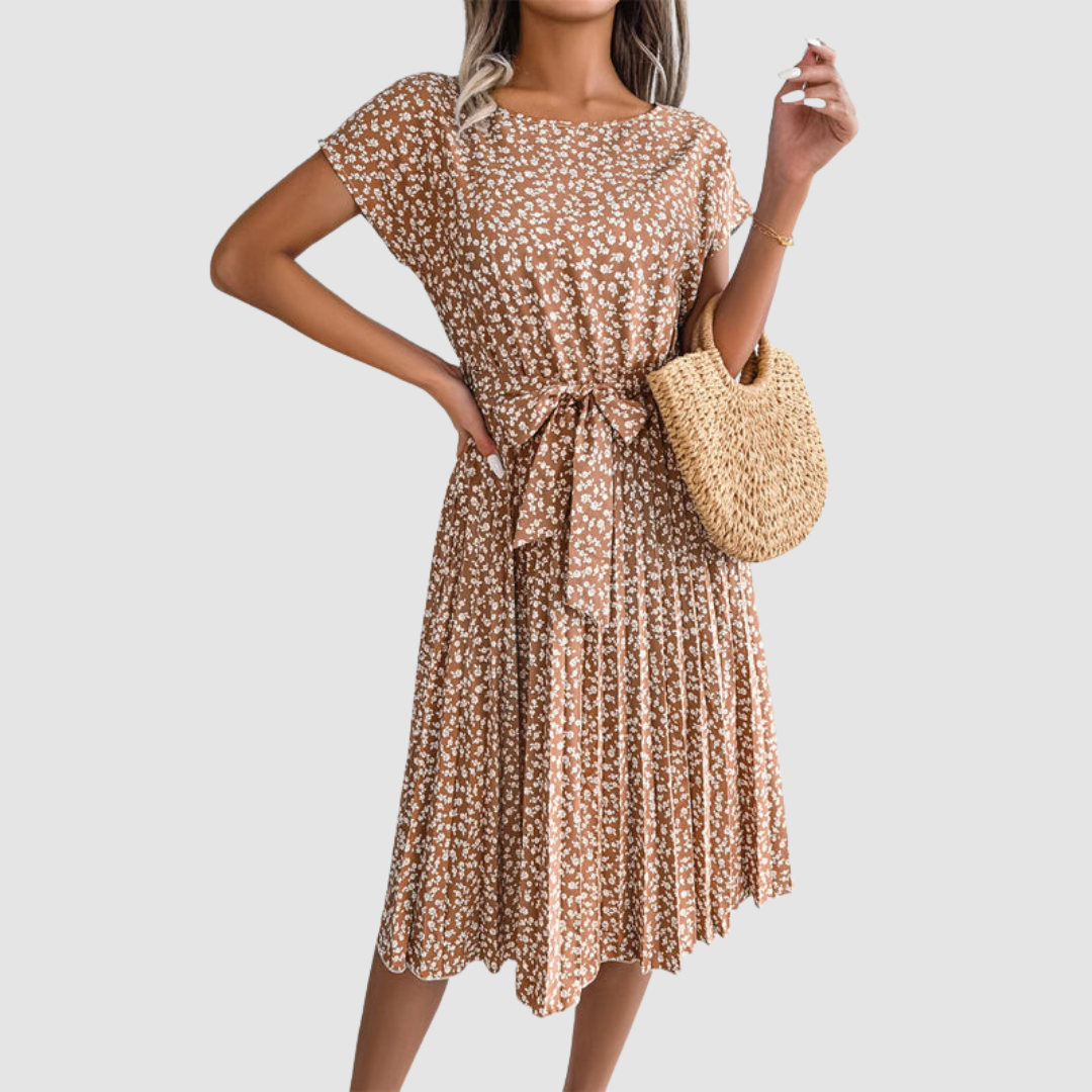 Lina™ Short Sleeve Floral A-Line Dress