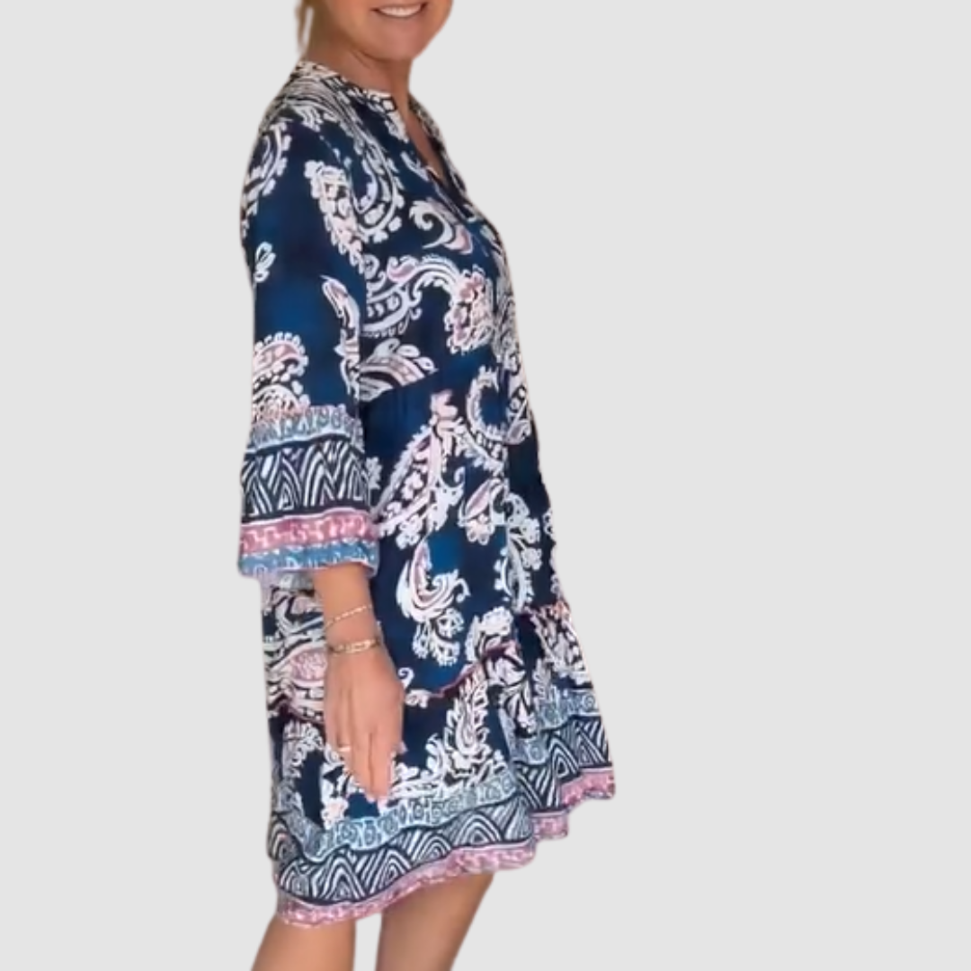 Vivian™ V-Neck Floral Print Dress