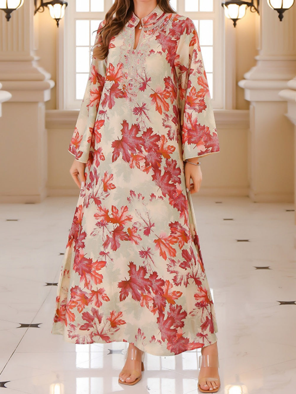 Paloma™ Maple Leaf Print Maxi Dress