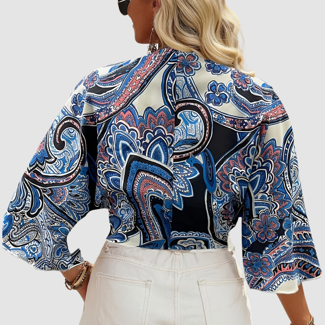 Amelia™ Elegant Boho Crop Blouse