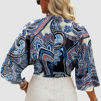 Amelia™ Elegant Boho Crop Blouse